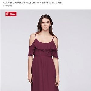 Brand New  Cold Shoulder Crinkle  Bridesmaid Dress